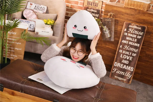 30/40/50cm Soft Cushion Stuffed Food Plush Toy Kawaii Japanese Sushi Rice Ball Plush Pillow Cute Dumpling Doll Lovely Gifts 3