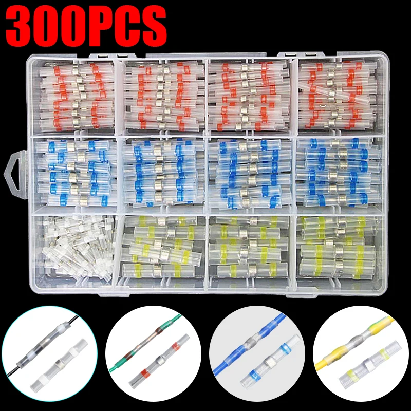 Kit de connecteurs de fils de soudure à bout et isolé, accessoire pour souder et thermo rétractable, isolation marine automatique, 250/100 pièces