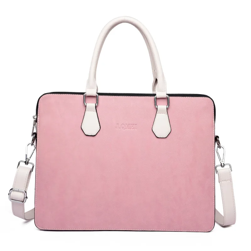 Стильная женская сумка для ноутбука 15,6 15 14 13,3 13 дюймов Высокое качество из искусственной кожи сумки для ноутбука - Цвет: Розовый