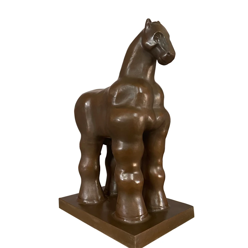 

ArtsHom Bronze Art Decor Fat Horse Bronze Statue Sculpture Wild Animal Fat Horse Botero Bronze Figurines Famous Statues For Home