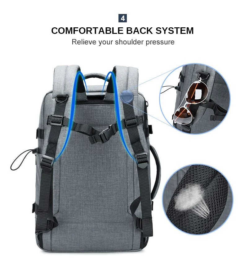 Мужской водонепроницаемый 15,6 дюймовый рюкзак для ноутбука, многофункциональный бизнес-рюкзак, мужской многослойный дорожный рюкзак, сумка XA513ZC