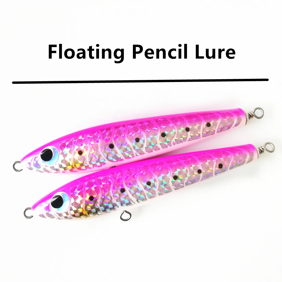 Swolfy 2pcs 19cm 73g Stickbaits Hard Wood Pencil Saltwater floating fishing wobbler Big Game Fishing Lure - Цвет: PP 2046