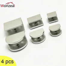 

4pcs/Set Glass Clips High Quality Space Aluminum Adjustable Wall Mounted Shelf Clamp Holder Bracket 5-12mm Furniture