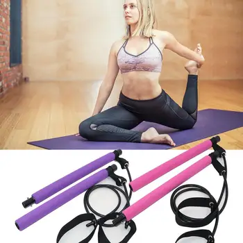 

Multifunctional Pilates Bar with Resistance Band Yoga Pull Bar for Gym Fitness Bodybuilding Training Sports