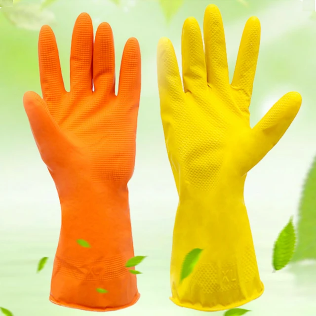 Pair Dishwashing Gloves, Plastic Waterproof Durable Kitchen Dishwashing