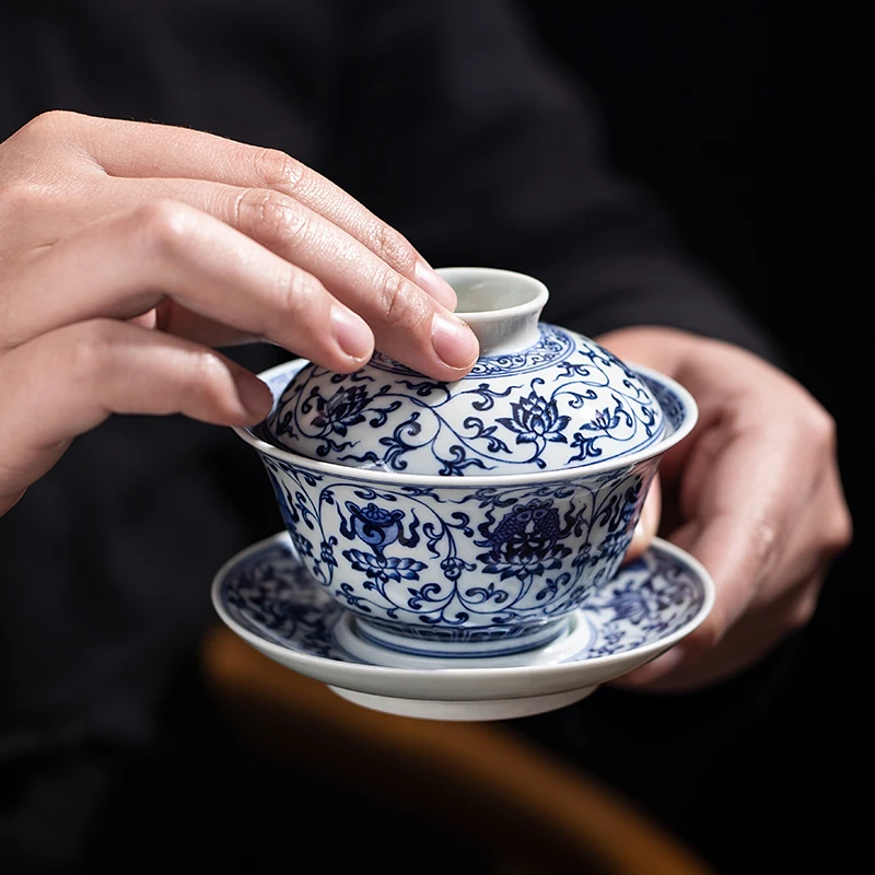 

|home kiln maintain tureen single jingdezhen porcelain bound branches in a three to make tea cup pure manual large bowl