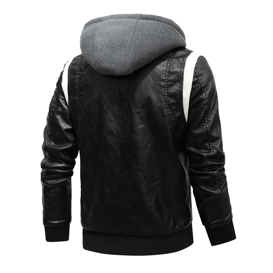 Spring Autumn Leather Men's Jacket Scorpion Embroidery Motorcycle Jackets Coats Male Slim Fit Leather Windbreaker Bomber Jackets real leather jacket mens