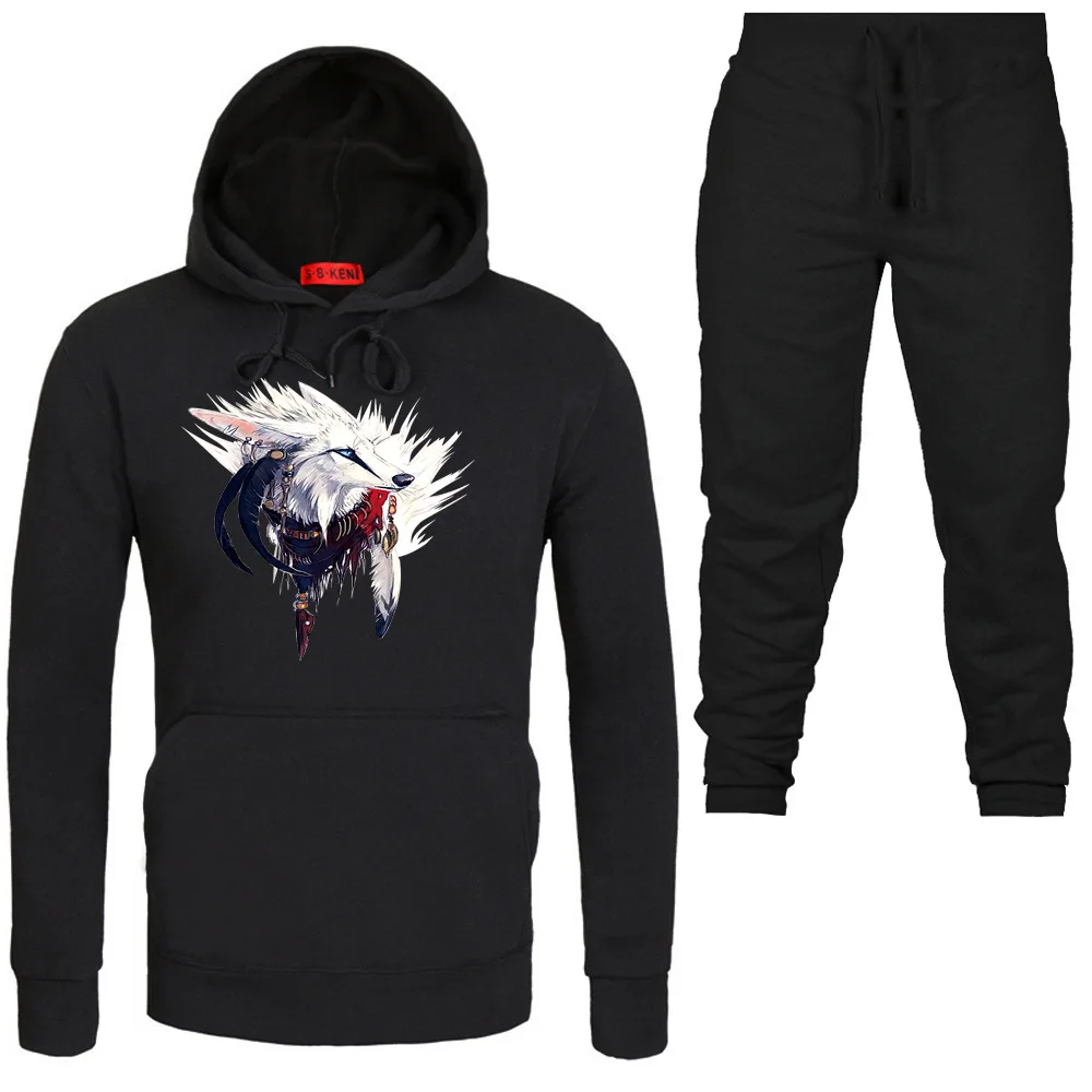 

Stylish Wolves Printed Men And Women Hoodie Spring And Autumn Fashion Set plus Velvet Jacket Hoodie Sports Set