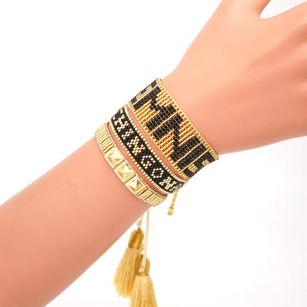 

Go2boho Bracelet FEMINISTR-Women MIYUKI Bracelet CHINGONA-Power Letter Pulseras Mujer 2019 Jewelry Tassel Bracelets Handmade Diy