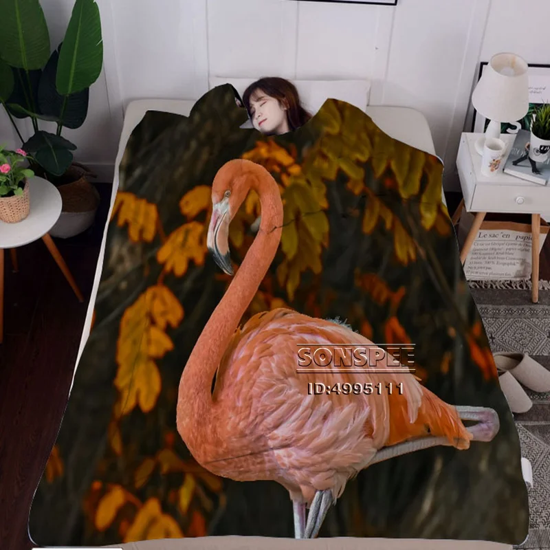 Красота Фламинго птицы 3D печать ленивый-одеяло с рукавами диван кровать ленивое