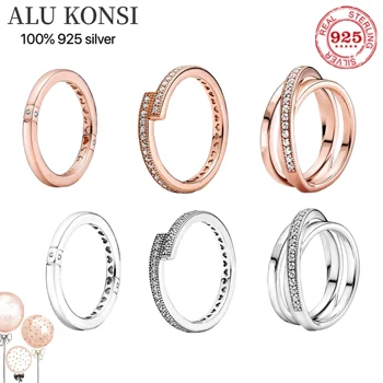 Anillo de plata con forma de corazón para wowen, sortija de tres anillos, colgante multicolor de doble cara, 100% nuevo, 2021