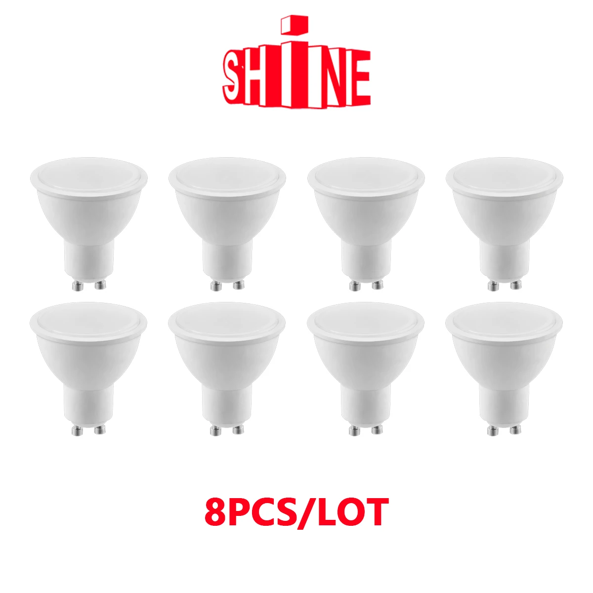 

8PCS GU10 Spotlight 3W 5W 6W 7W 8W 220V Led Bulb Beam Angle 120 Degree for home Energy Saving indoor Light Bulb for Table Lamp