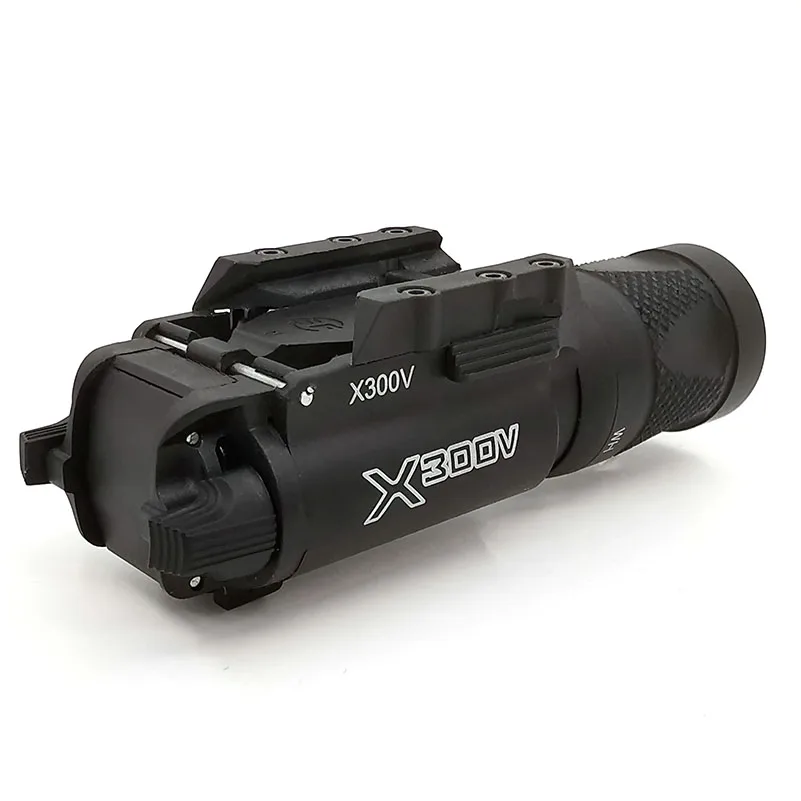 500 люменов светодиодный стробоскоп оружейный светильник X300V пистолет вспышка светильник Пикатинни 20 мм рельсы для Glock пистолет страйкбол - Цвет: BK