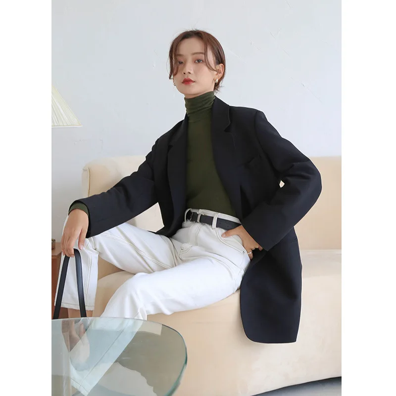 

Mulan 2019 Autumn And Winter New Style Solid Color Coat Online Celebrity Versatile Fashion CHIC Hong Kong Flavor Small Suit Coat