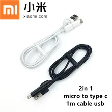 Xiao mi 2 в 1 usb кабель зарядного устройства 1 м mi cro to type c кабель usb для redmi 4a 5 plus mi 8 9 9se mi x 3 a2 a3 cc9 redmi note 7