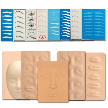 

Microblading Supplies Eyebrow Practice Latex Skin Permanent Makeup Eyebrow Tattoo Training Both Side No Ink Needed Dotting line