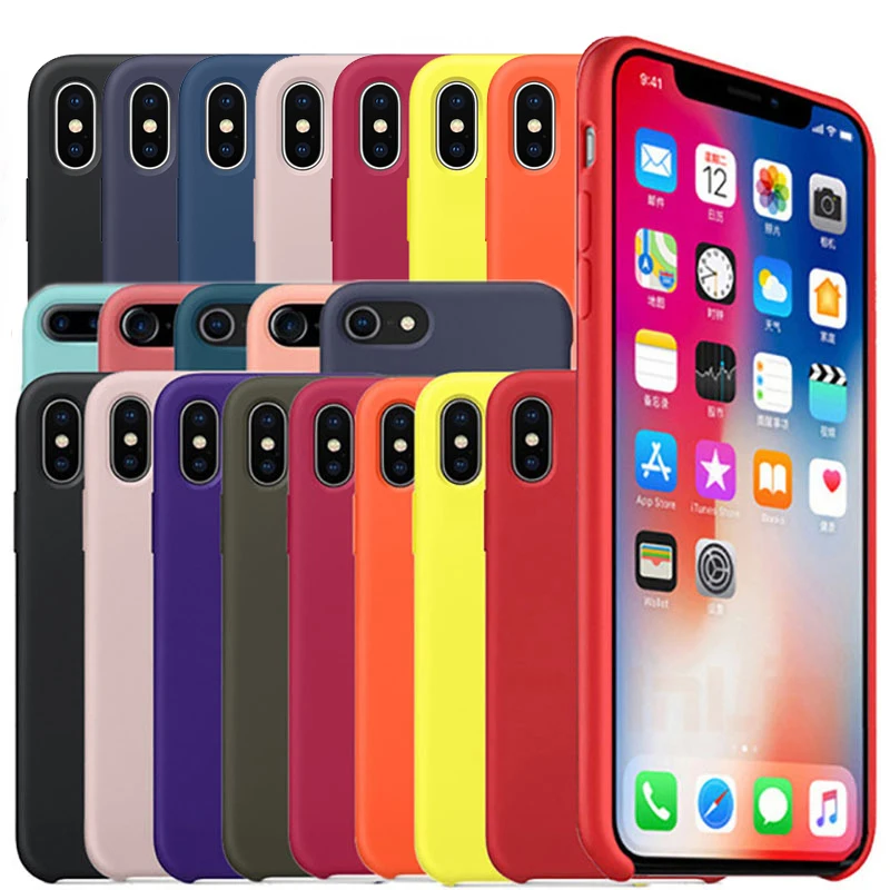 

Luxury Original Silicone Phone Case For iphone 7 8 Plus For Apple Cover For iPhone 6 6S Plus X XS MAX XR 7 8 No Logo Cases Capa