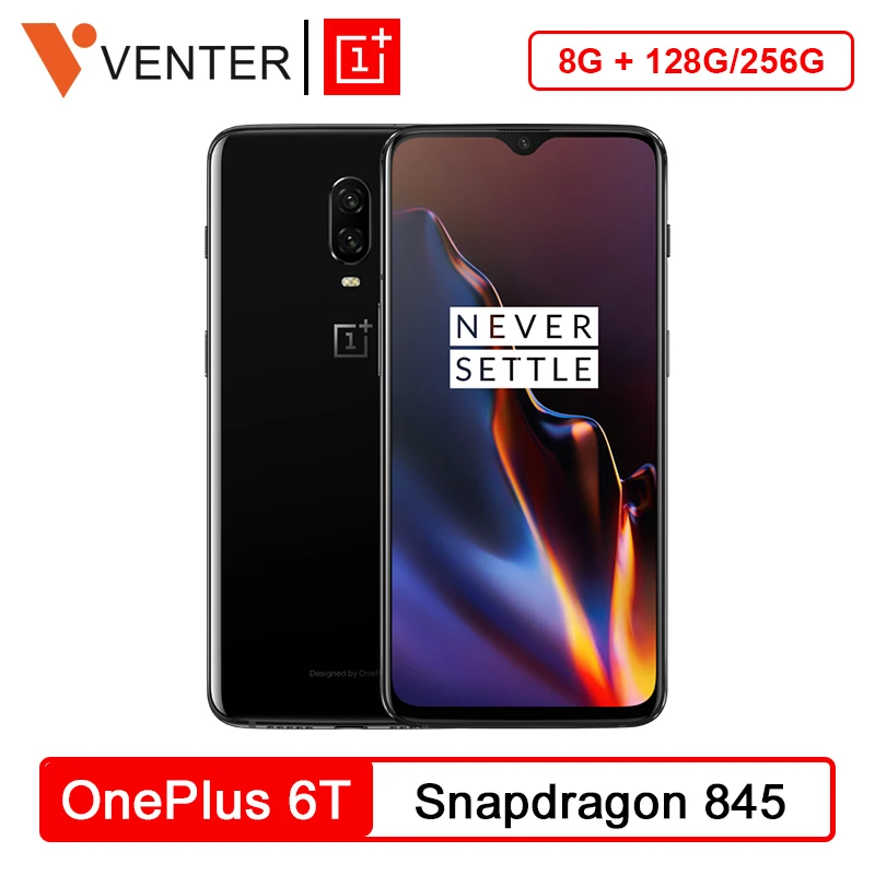 Глобальная ПЗУ Oneplus 6 T 6 T 8GB 128GB Snapdragon 845 6,41 "19,5: 9 полный экран в дисплее отпечаток пальца 20MP OxygenOS мобильный телефон