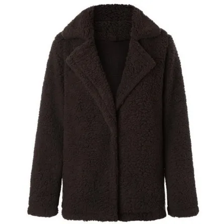 Luzuzi/осенне-зимняя модная Женская флисовая куртка, теплая утепленная куртка с отворотом большого размера, Женское пальто, зимнее, популярное, 6 цветов - Цвет: coffee jacket