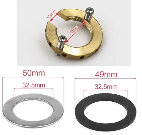 1Inches open locknut 10 шт./лот 1/" пластиковый латунный кран, латунный фиксатор, кухонный смеситель для холодной и теплой воды, 1" 32 мм, фиксатор гайки, резиновая уплотнительная прокладка - Цвет: 1Inches open locknut