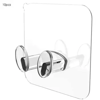 

10PCS Wall Storage Hook Power Plug Socket Holder Silicone Strong Self Adhesive Door Wall Hangers Hooks for Kitchen Bathroom
