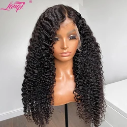Long Deep Wave Lace Frontal Wig Deep Curly Lace Closure Wig Pre Plucked Brazilian 30 Inch Lace Font Human Hair Wigs For Women