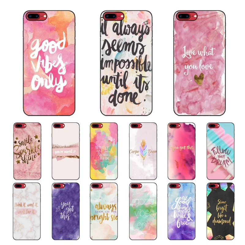 Хороший Vibe Only Love Happy Trust Quote черный мягкий чехол для телефона из ТПУ Apple iPhone 8 7 6 6S Plus X