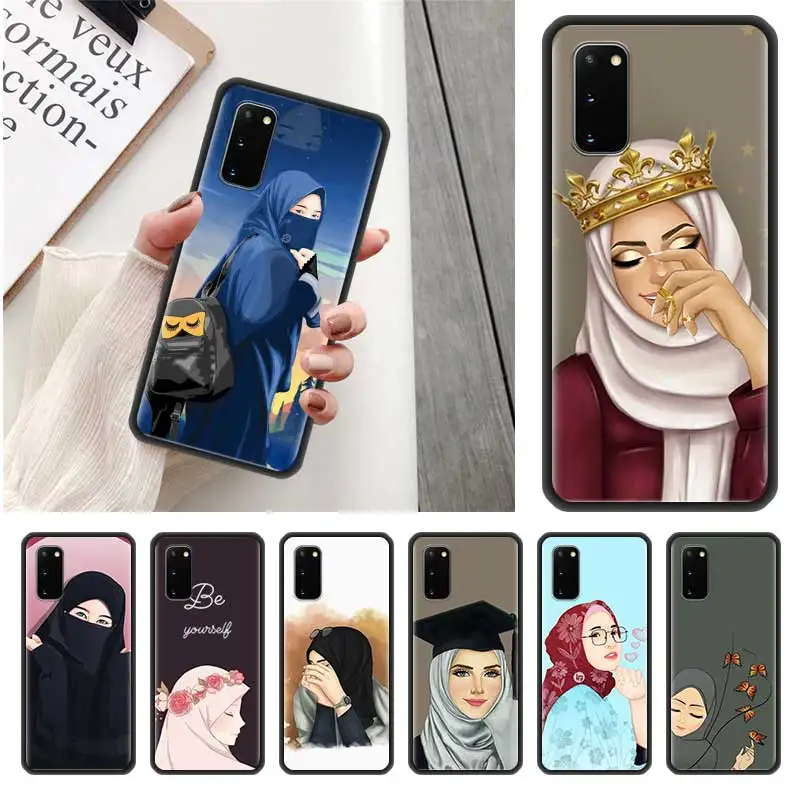 Исламский мусульманский Hijabi женский черный ТПУ чехол для Samsung Galaxy S10 S9 S20 Ultra 5G Plus