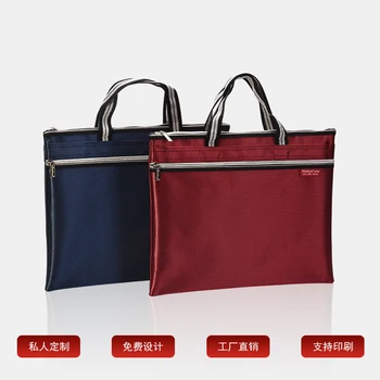 

2020 Summer Office Bags For Man Document Bag Portable Woven Oxford Waterproof Durable Open-out Zipper Bag