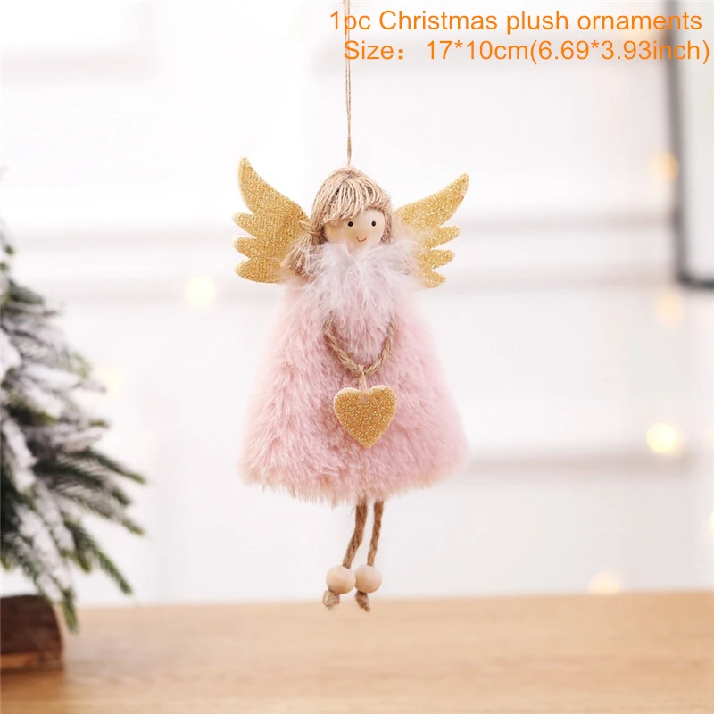 0131-1 Pink Милый плюшевый Рождественский Ангел Кукла веселые рождественские украшения для дома елки эльфа украшения Adornos Navidad год - Цвет: 0131-1 Pink