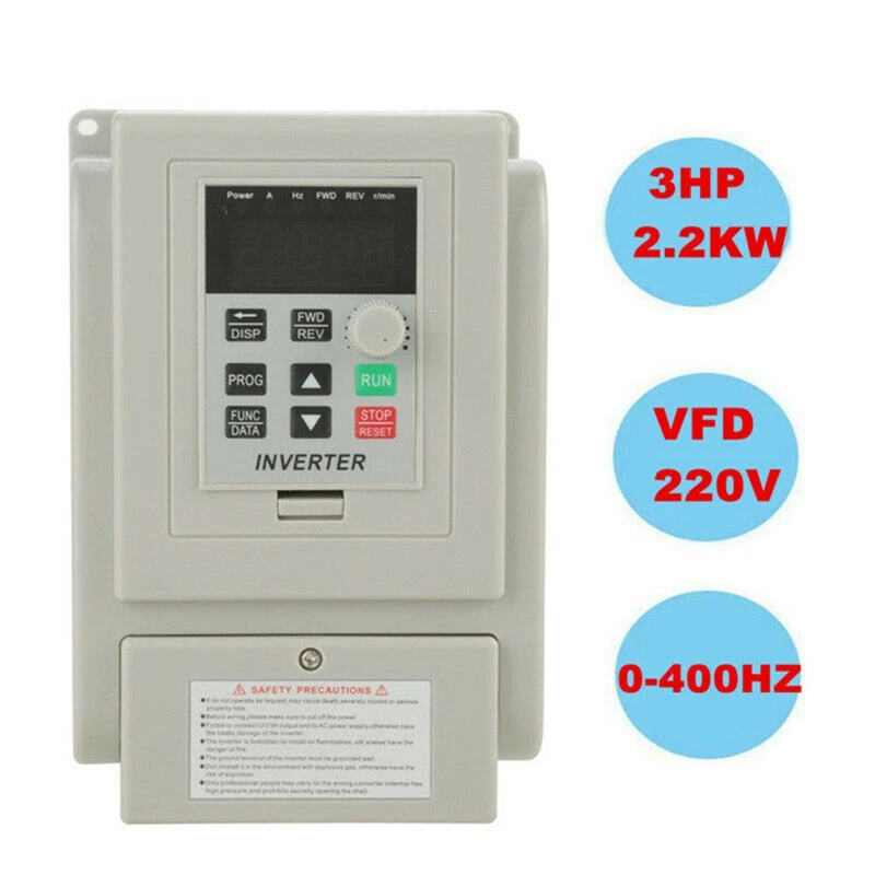2.2KW 3HP 220V инвертор с переменной частотой с ЧПУ VFD VSD от одного до 3 фаз