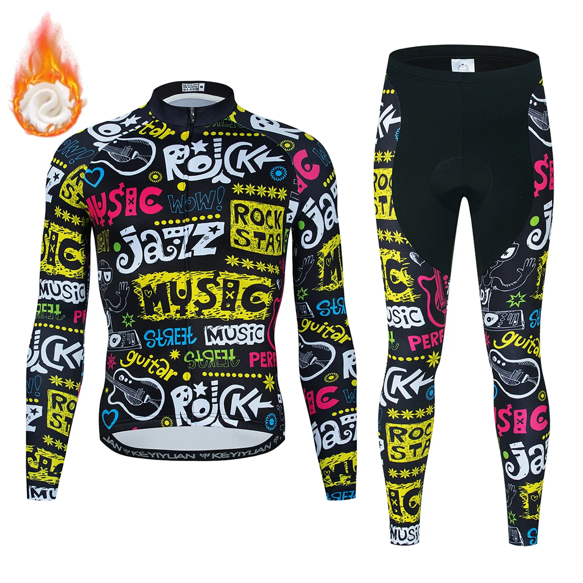 Winter Bicycle Set Men Fleece Long Sleeve Bike Sports Wear Road MTB Cycling Jersey Suit Fietskleding Heren Winter