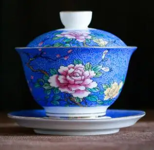 Новое поступление Jingdezhen высококачественная керамическая пиалы для чая эмалированная чаша для китайского кунг-фу Gaiwan, чайная чашка чайная чаша чайная посуда - Цвет: 8