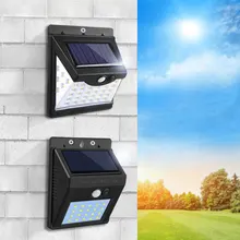 20-100 светодиодов солнечный светильник IP65 Водонепроницаемый PIR датчик движения Солнечная лампа для сада настенная уличная дорожка Забор Открытый светильник ing