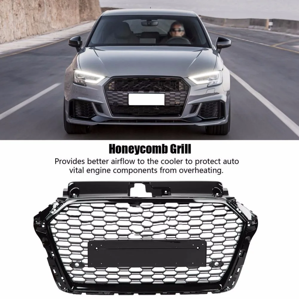 Для RS3 стиль Передняя Спортивная Шестигранная сетчатая сотовая бленда гриль