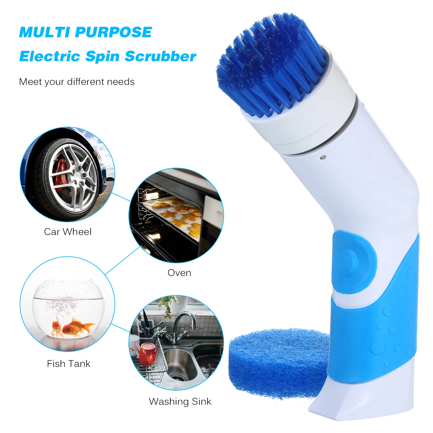 

Electric Spin Scrubber Turbo Scrub Cleaning Brush Bathroom Cleaner Brush Tub Battery Opreated Home Kitchen Cleaning Tools Set
