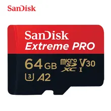 Карта памяти SanDisk Extreme PRO microsd, 256 ГБ, UHS-I, 128 ГБ, micro SD карта, 64 ГБ, TF карта, 170 МБ/с./с, класс 10, U3, V30, A2, картао-де-Мемория