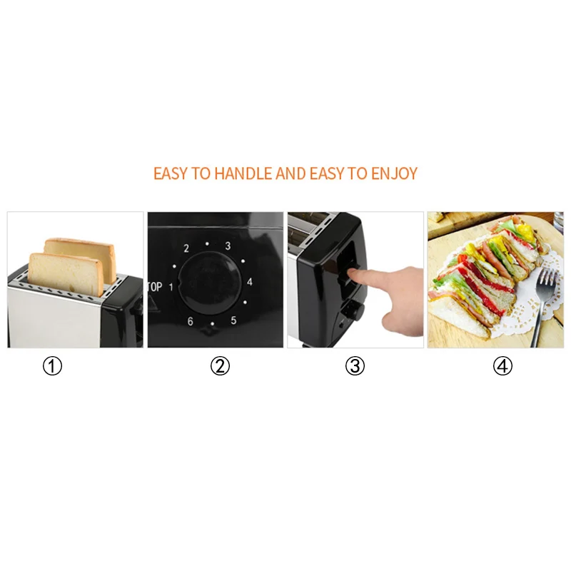 Автоматический тостер, тостер с 2х широкими прорезями для до 4х дисков, 6х шелковых ступеней с горячим рулоном для Круассанов, бубликов, евро