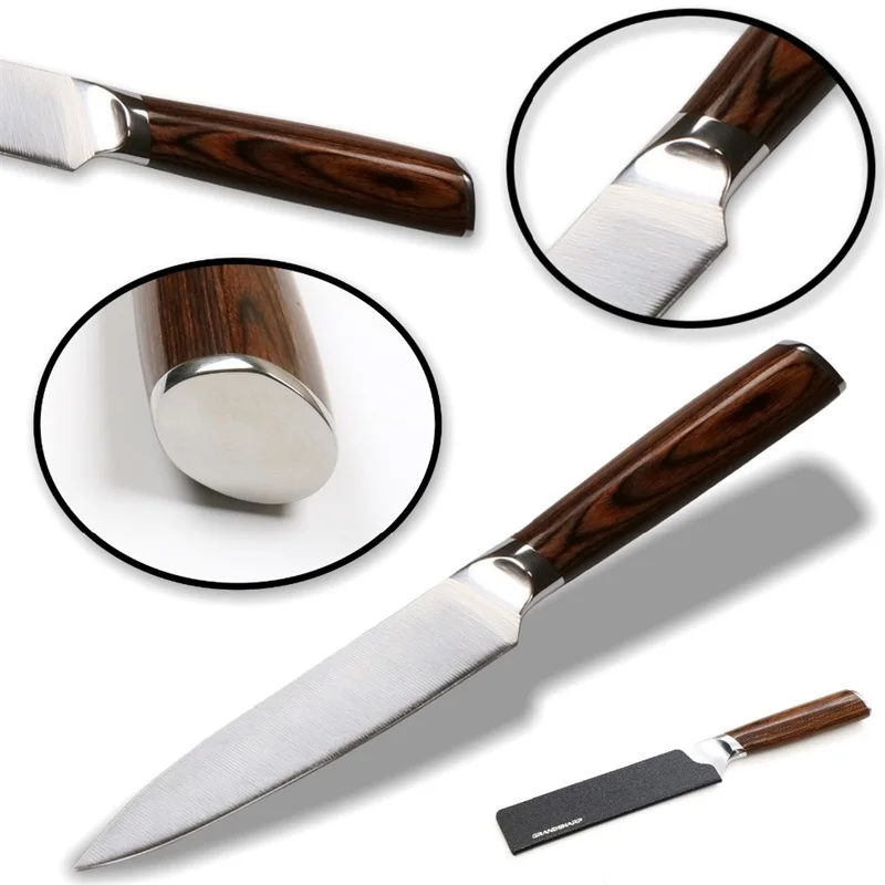 GRANDSHARP 2 шт набор ножей из нержавеющей стали кухонные ножи немецкая стальная бритва резкая резьба Утилита шеф-повара ножи Pakka ручка