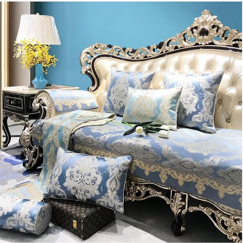 

European Non-Slip Sofa Cushion Cover Custom Luxury Living Room High-End Spring Style Nordic Simple Fabric Chaise Cushion Towel