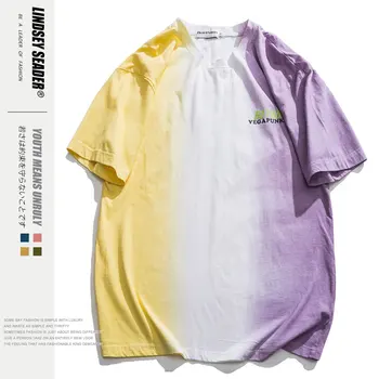 

Lindsey Seader Hip Hop Gradient Ramp Colors Tie-dye T Shirt Men Streetwear Swag Fashion Unisex Tops Club Men's Harajuku T-shirt