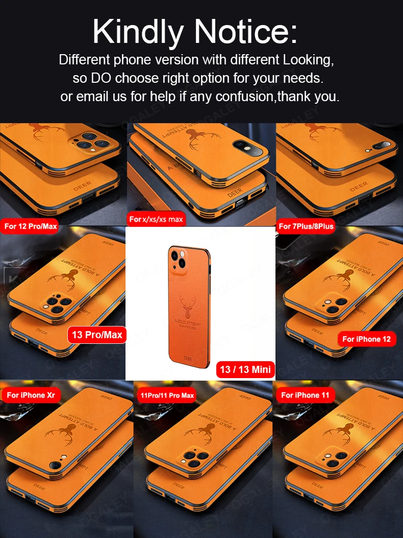 Square Leather Cover For iPhone 12 Pro Max 13 Pro Case For iPhone 13 11 Pro Max XS 12Pro X XR Cover Luxury Shockproof Deer Cases iphone 13 mini case clear