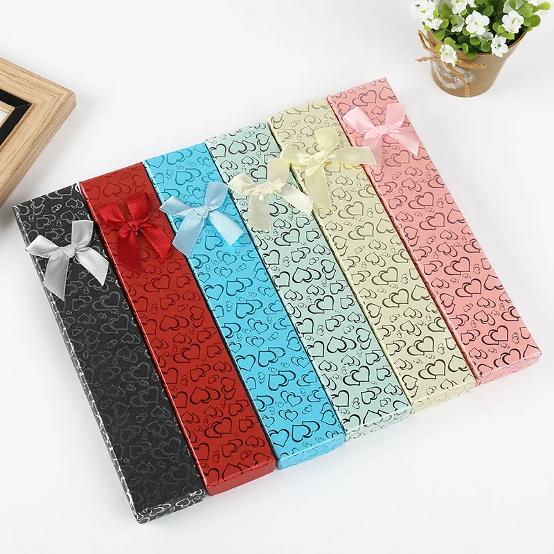 

Fashion Tiandigai Necklace Box Rectangular Jewelry Box Bronze Bow Gift Box Customizable Gift Box