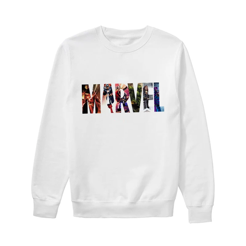 WY-XWT0331 Оригинальные MARVEL студии белые женские толстовки Капитан Америка Железный свитер Vogue Мстители Harajuku Осень готический - Цвет: WY-XWT0331