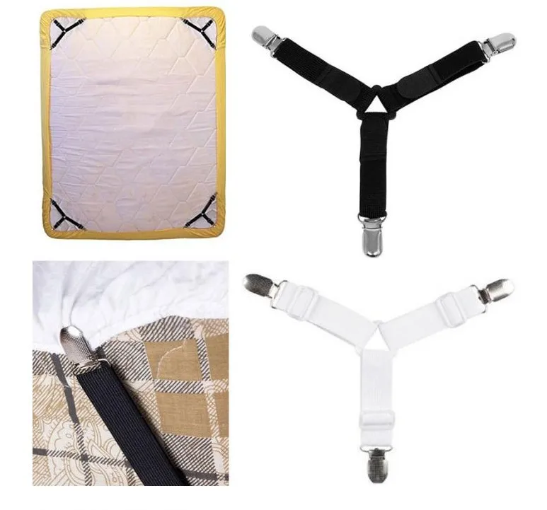 

4Pcs/Set Bed Sheet Clip Bed Sheet Belt Fastener Mattress Elastic Non-slip Clip Blanket Gripper Purple Blankets Quilt Fixer Clip