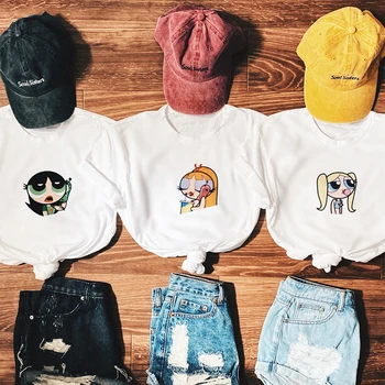 

2020 new Kawaii Buttercup police girls Harajuku women hip-hop ulzzang korean style Cartoon print t-shirts Summer fashion S-4XL