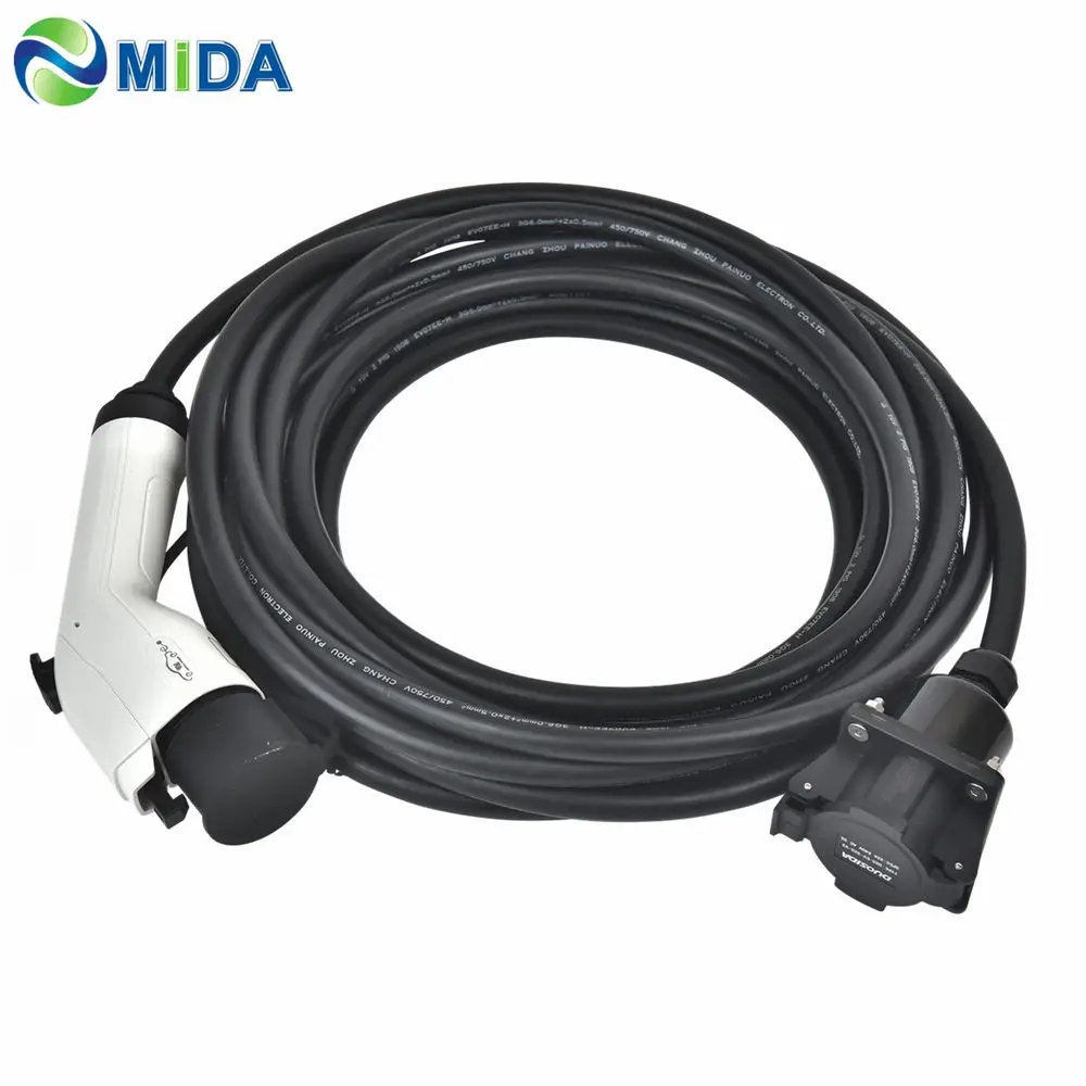 DUOSIDA EV адаптер 5 м 10 32Amp EVSE J1772 разъем зарядное устройство тип 1 для типа