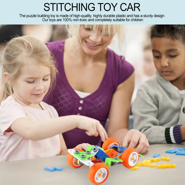 Disassembly Car Building Blocks Assembling Engineering Car Children Stacking Puzzle Toy Plastic Screw Nut Non-Innovative 2