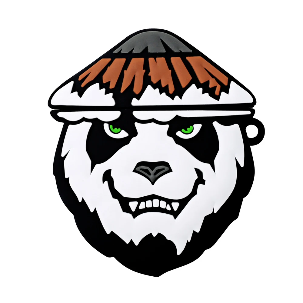 Pandaren Для apple Bluetooth Гарнитура 3D Wow Orcs и Pandaren чехол для наушников для airPods 1 2 мягкий силиконовый защитный чехол с крючком - Цвет: Pandaren