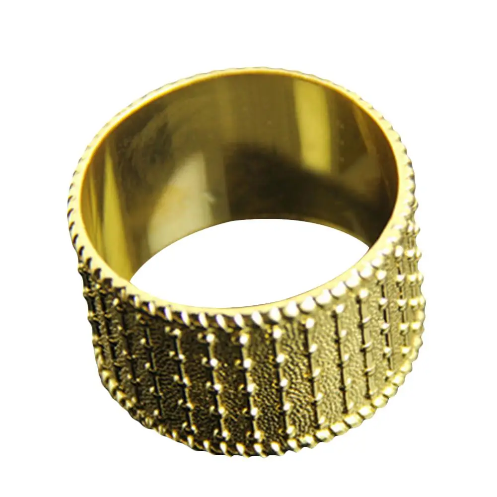5 типов золотых колец для салфеток из нержавеющей стали, полые кольца для салфеток, набор поделок для свадебного ужина, вечерние украшения для стола 30E - Цвет: Gold B